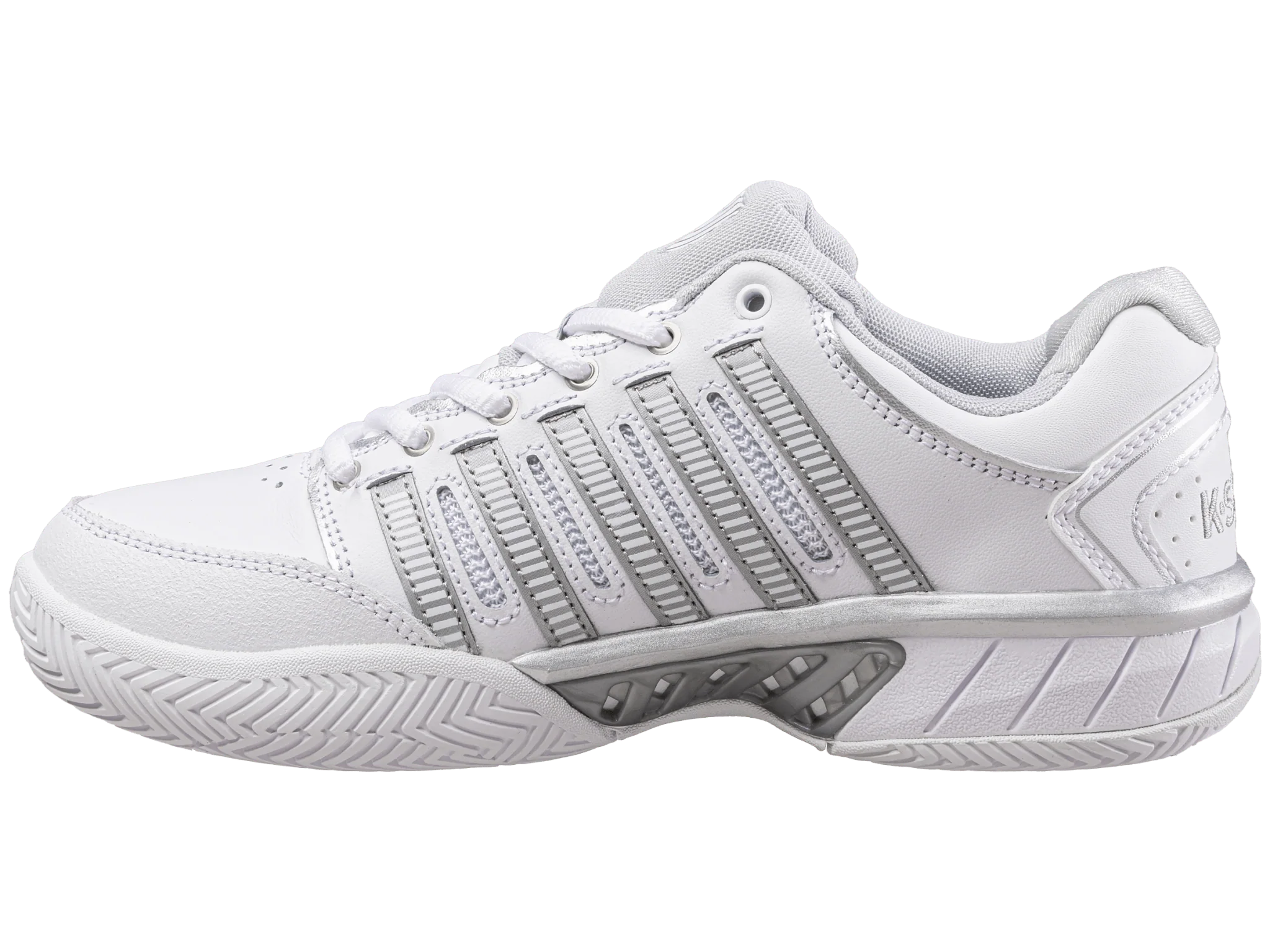 93379-107-M | WOMENS HYPERCOURT EXPRESS LEATHER | WHITE/SILVER/GLACIER GRAY - Image 5