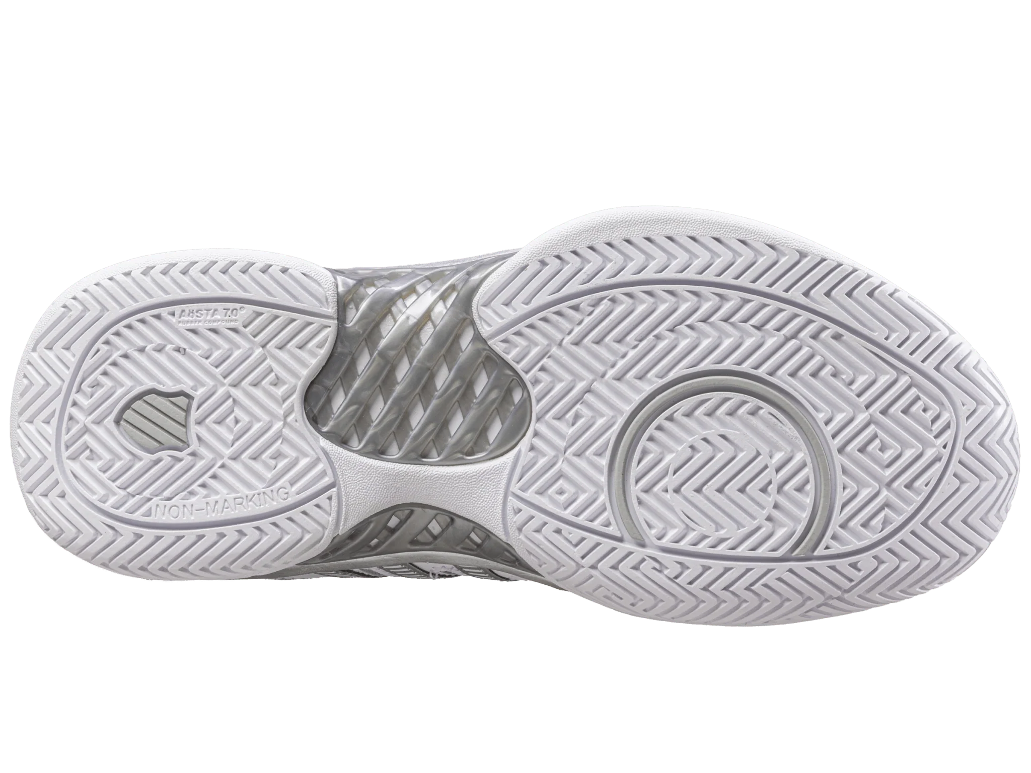 93379-107-M | WOMENS HYPERCOURT EXPRESS LEATHER | WHITE/SILVER/GLACIER GRAY - Image 6